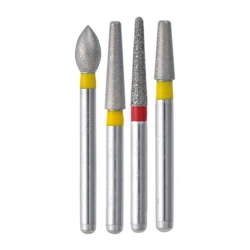 Diamond dental burs for precise tooth preparation and dental restorations. High-quality