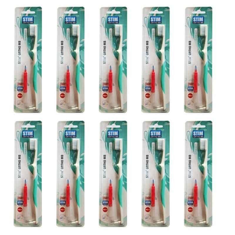 1. Orthodontic toothbrush with interdental brush for effective teeth cleaning.